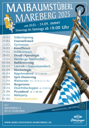 MAIBAUMSTÜBERL MAREBERG 20.03. - 24.04.2025